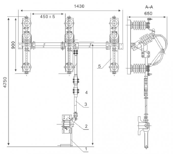 RH-B - o interruptor isolante de alta tensão 11-33KV da série 33KV comuta o disconnector
